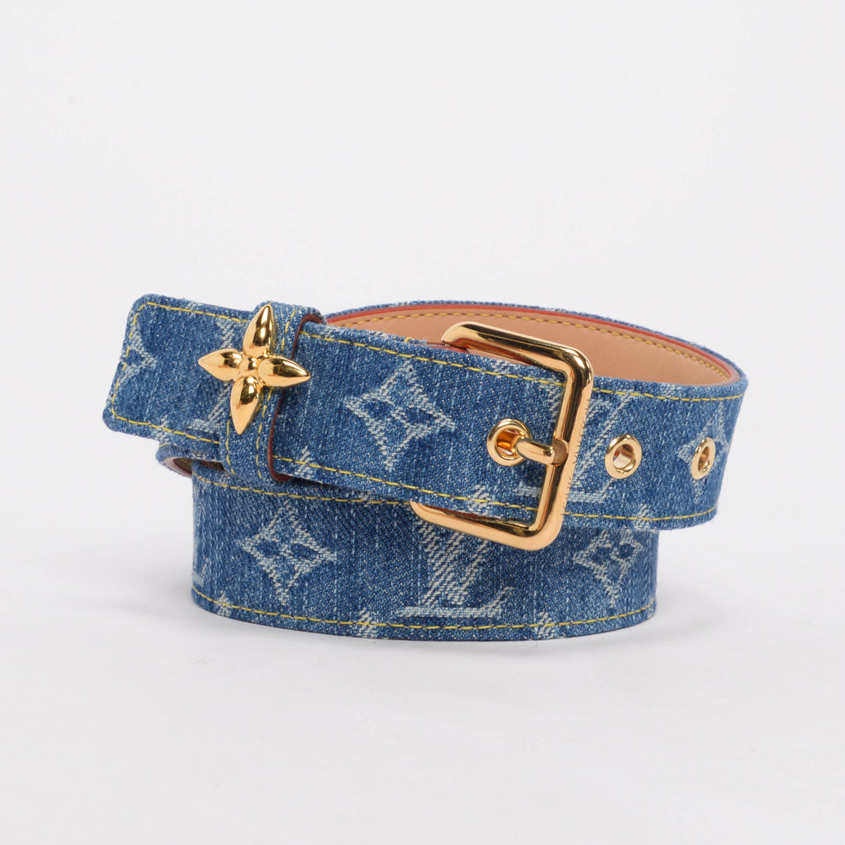 Louis Vuitton Monogram Denim Flowergram Ardillon Belt