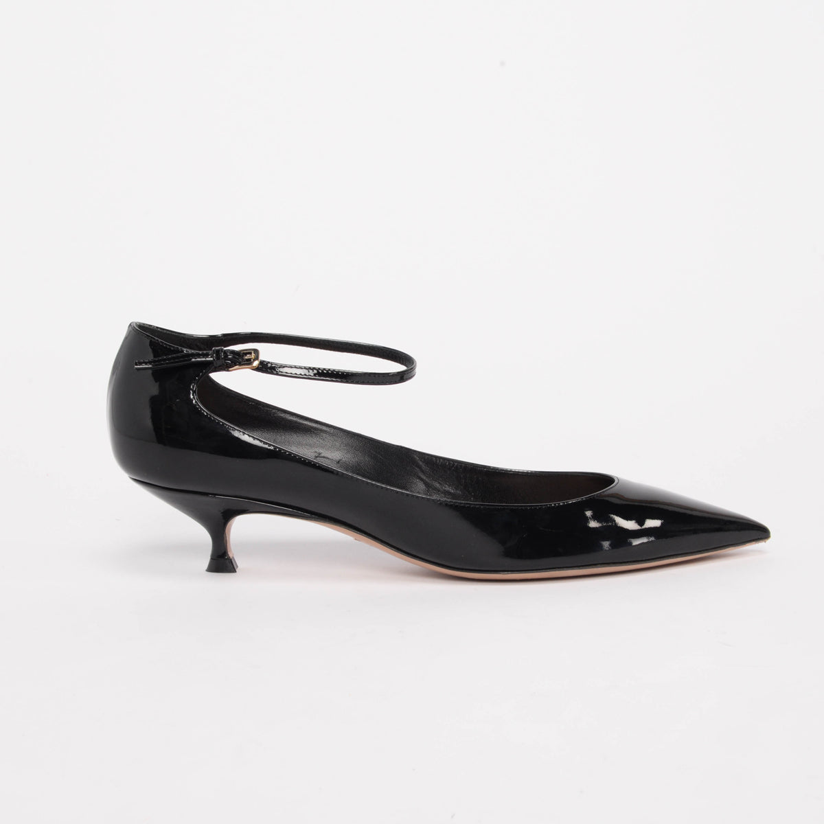 Dior Black Patent D-Strap Pumps 39.5