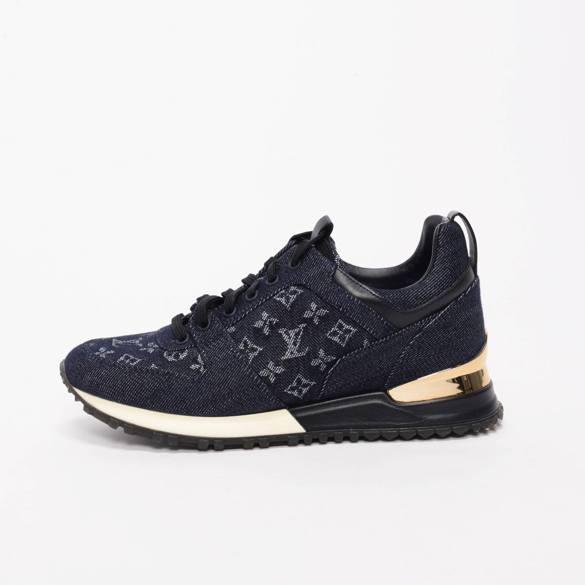 Louis Vuitton Indigo Monogram Denim Run Away Sneakers 37