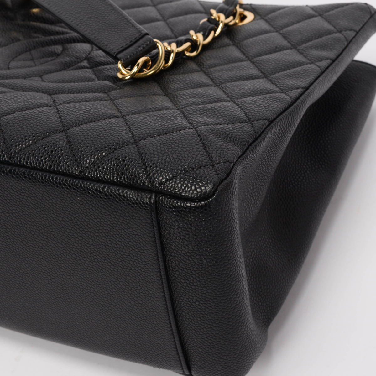 Chanel Black Quilted Caviar Grand Shopping Tote