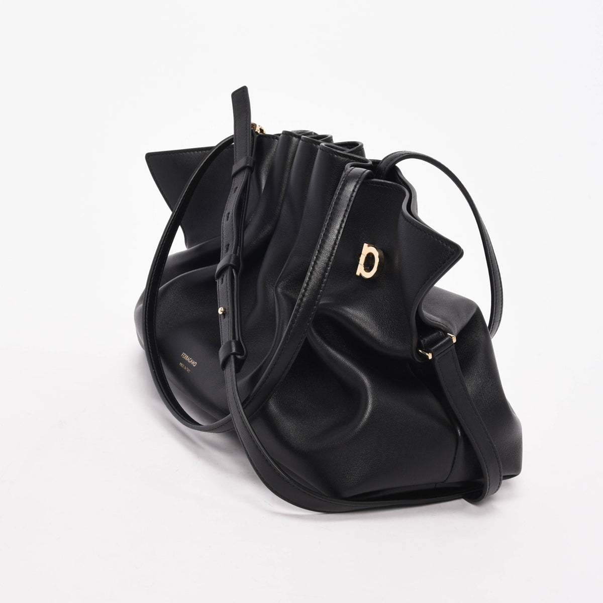 Ferragamo Black Nappa Medium Soft Bag
