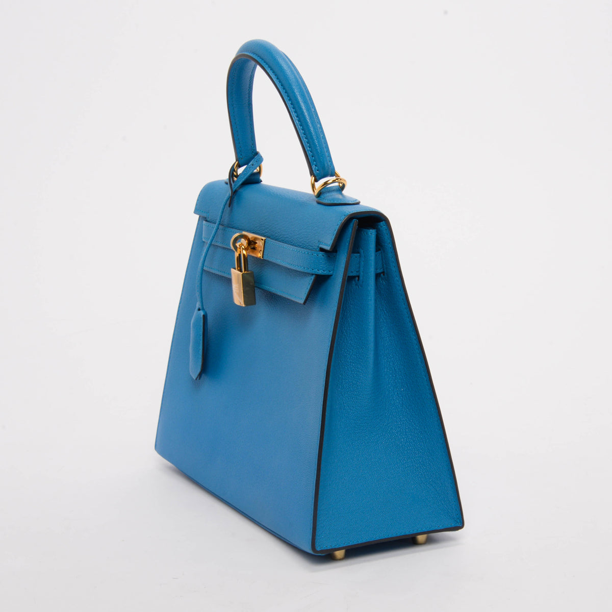 Hermes Blue Zanzibar Chevre Chandra Kelly 25