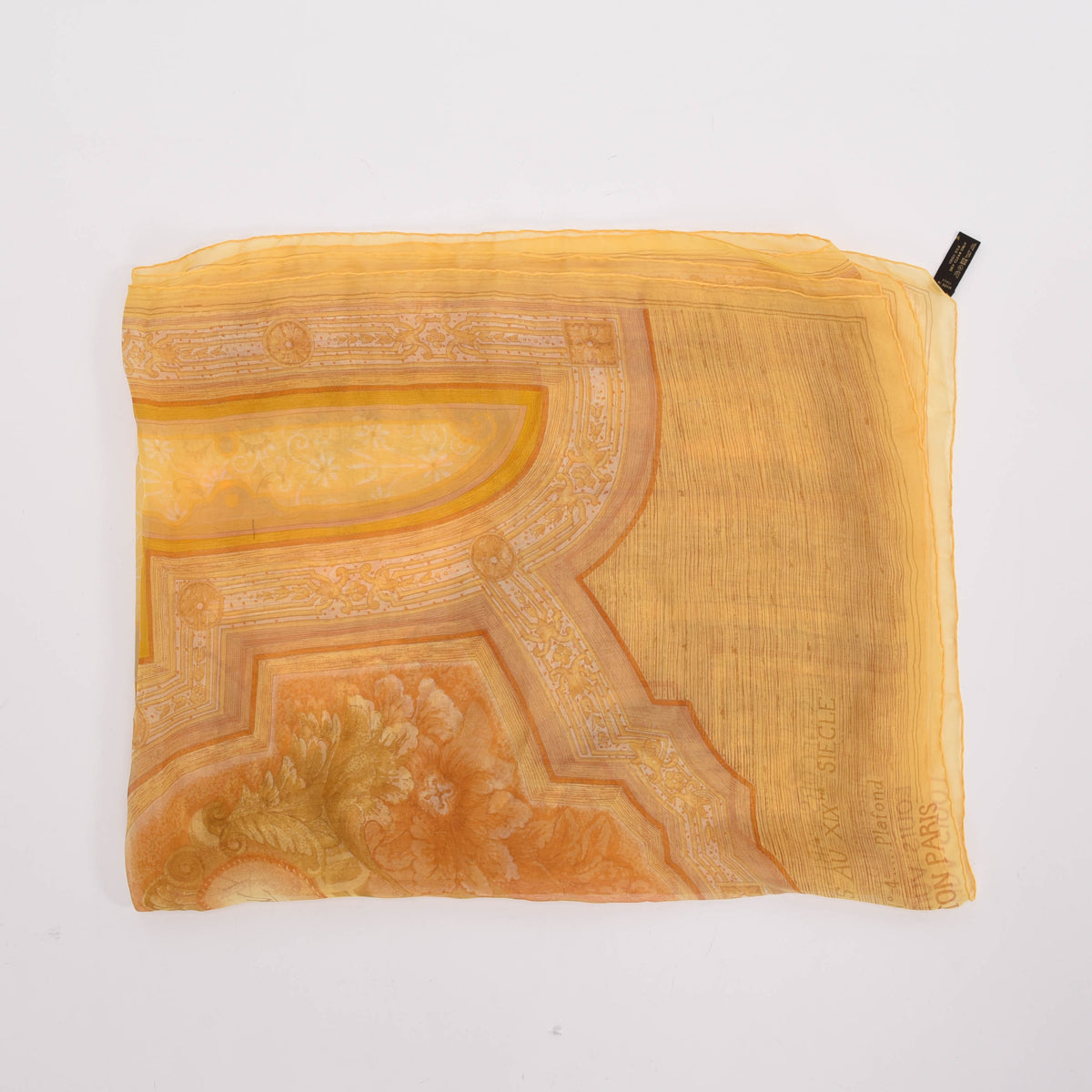 Louis Vuitton Yellow Chiffon Les Decors Parisiens Scarf