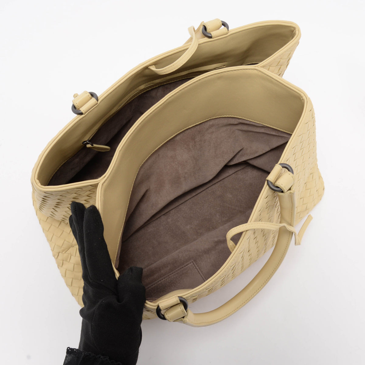 Bottega Veneta Sand Intrecciato Top Handle Document Tote