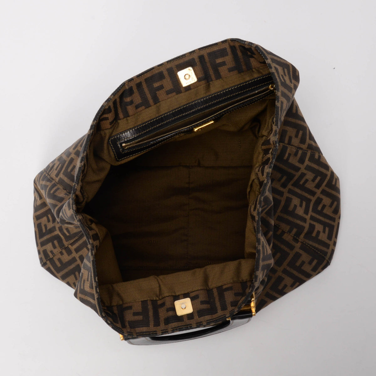 Fendi Tobacco Zucca Canvas Large Twins Tote