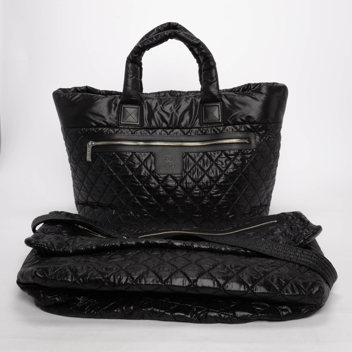 Chanel Black Quilted Nylon Coco Cocoon Large Tote