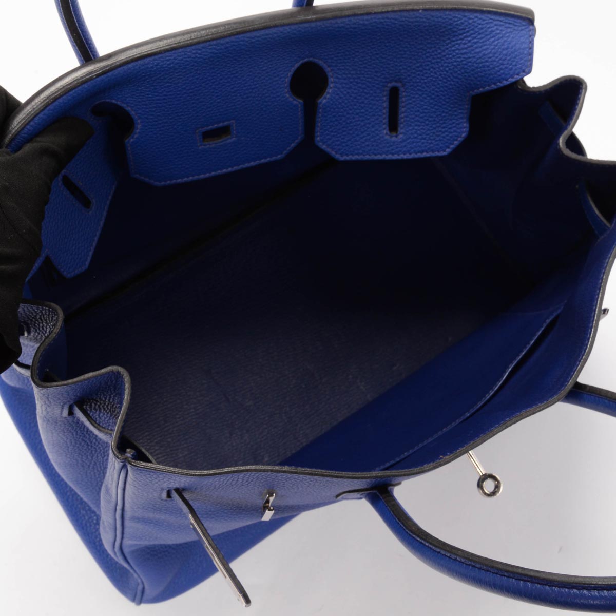 Hermes Bleu Electrique Togo Birkin 35 PHW