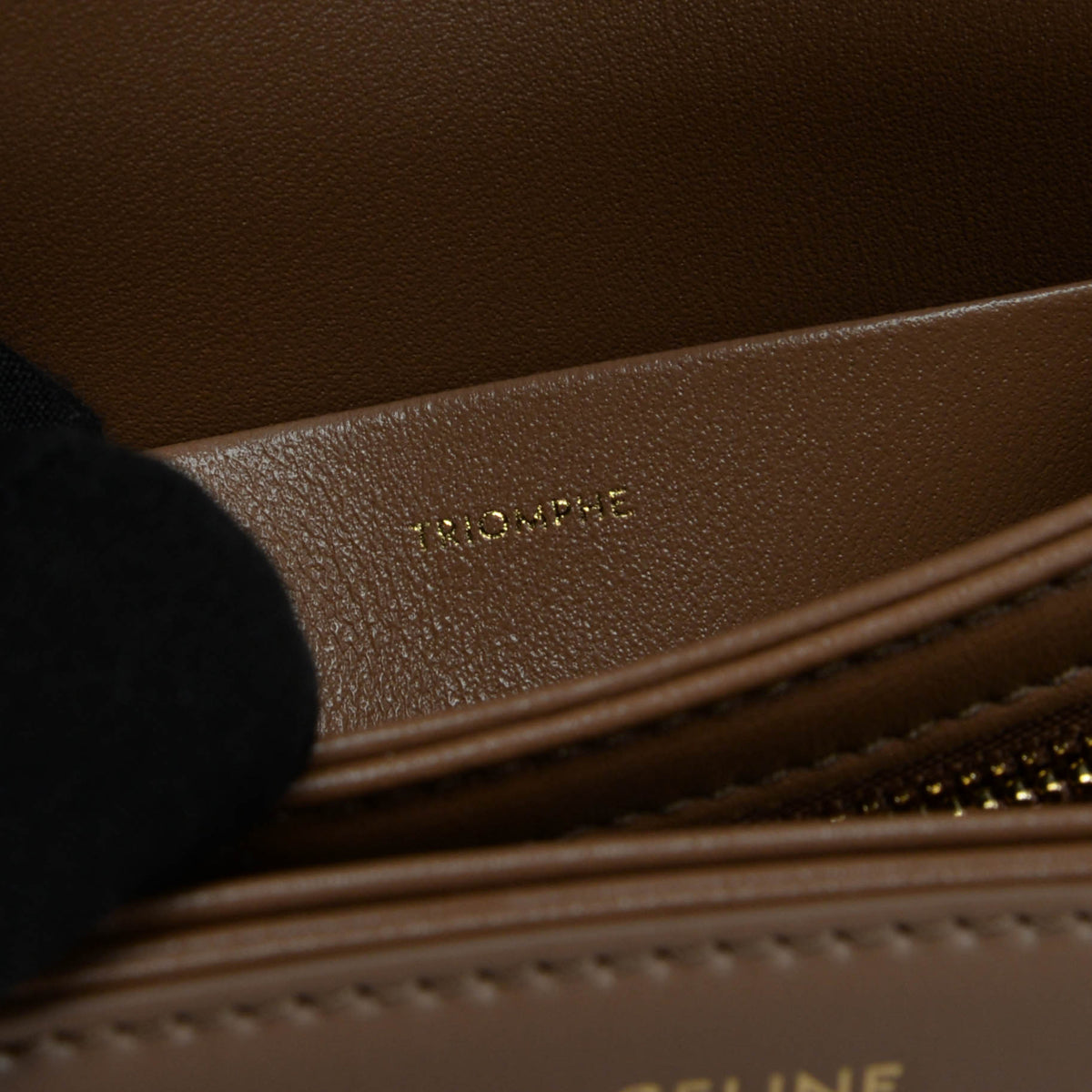 Celine Bronze Calfskin Teen Triomphe Bag