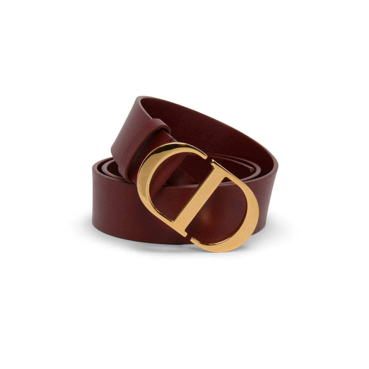 Dior Burgundy Calfskin 30 Montaigne Belt 85