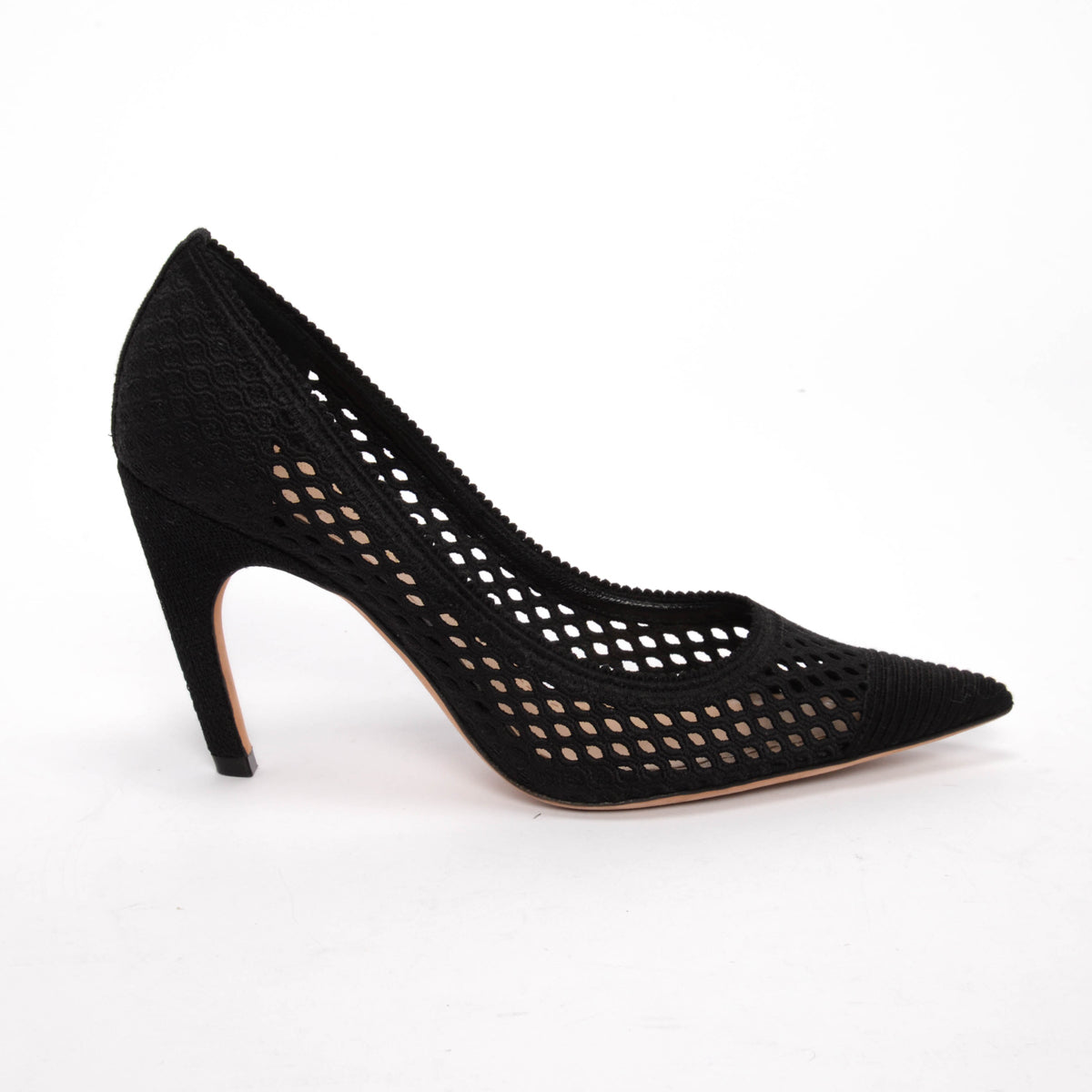 Dior Black Cotton Cannage Capture Pumps 36