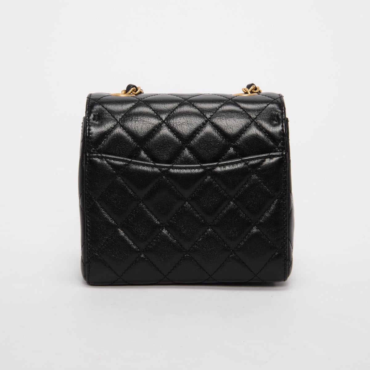 Chanel Black Quilted Goatskin Mini Square Flap Bag