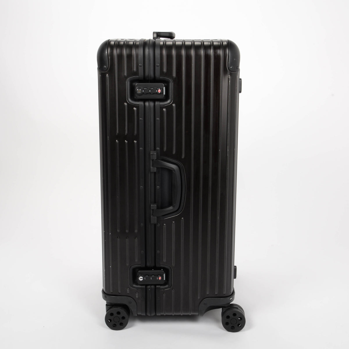 Rimowa Black Aluminium Trunk Plus Rolling Luggage