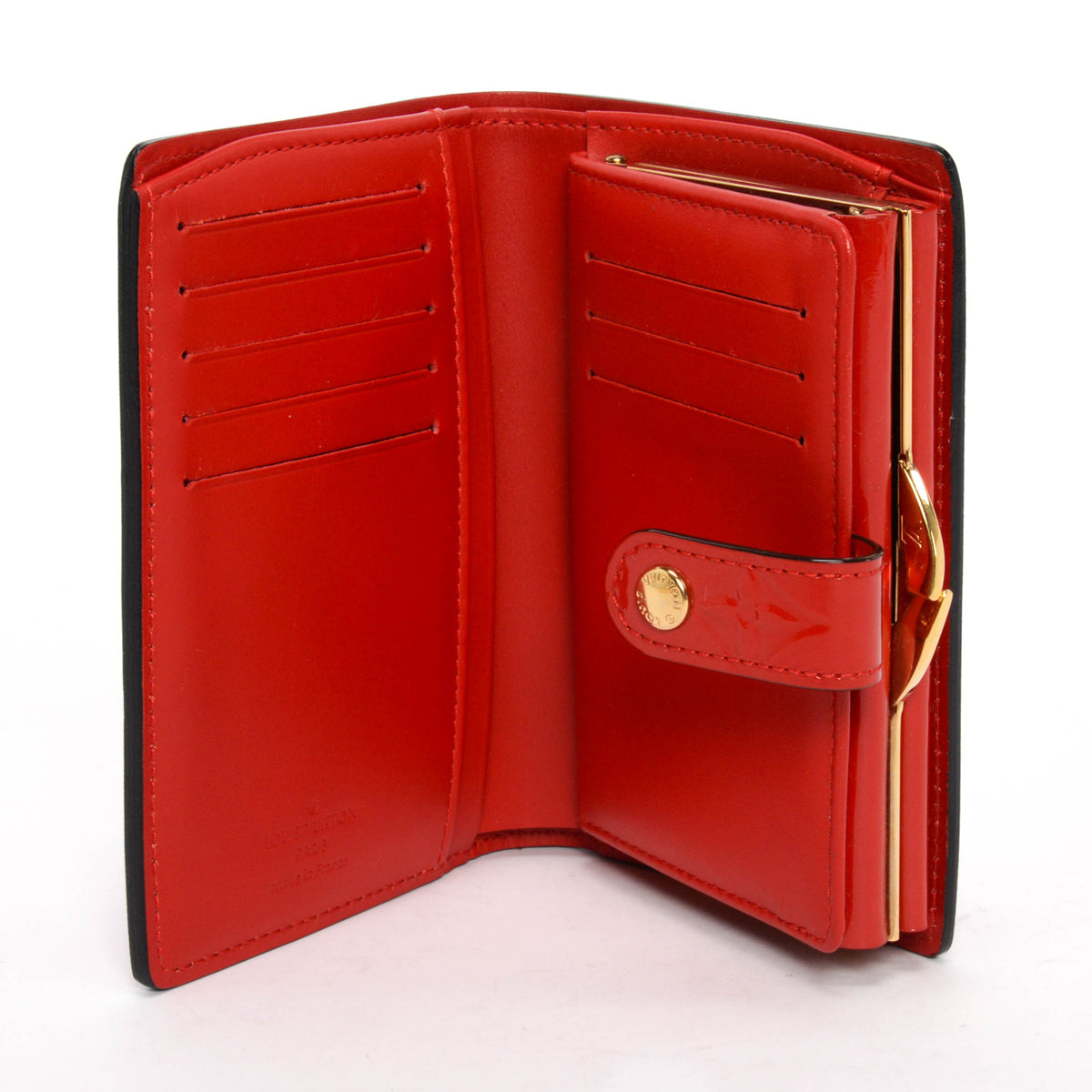 Louis Vuitton Rouge Grenadine Monogram Vernis French Purse Wallet