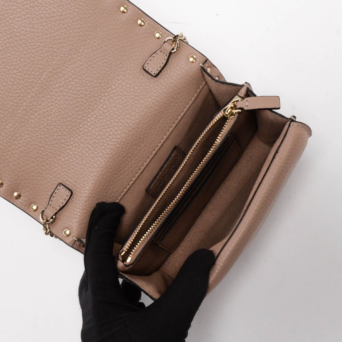 Valentino Poudre Grained Calfskin Rockstud Mini Bag