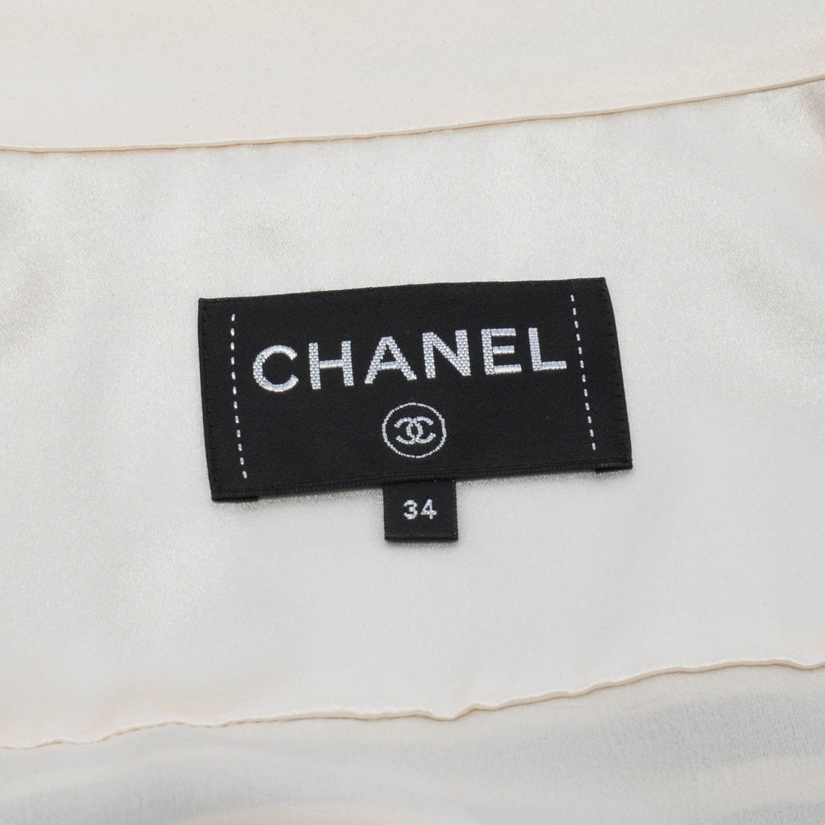 Chanel Ivory Silk CC Print Tunic Dress FR 34