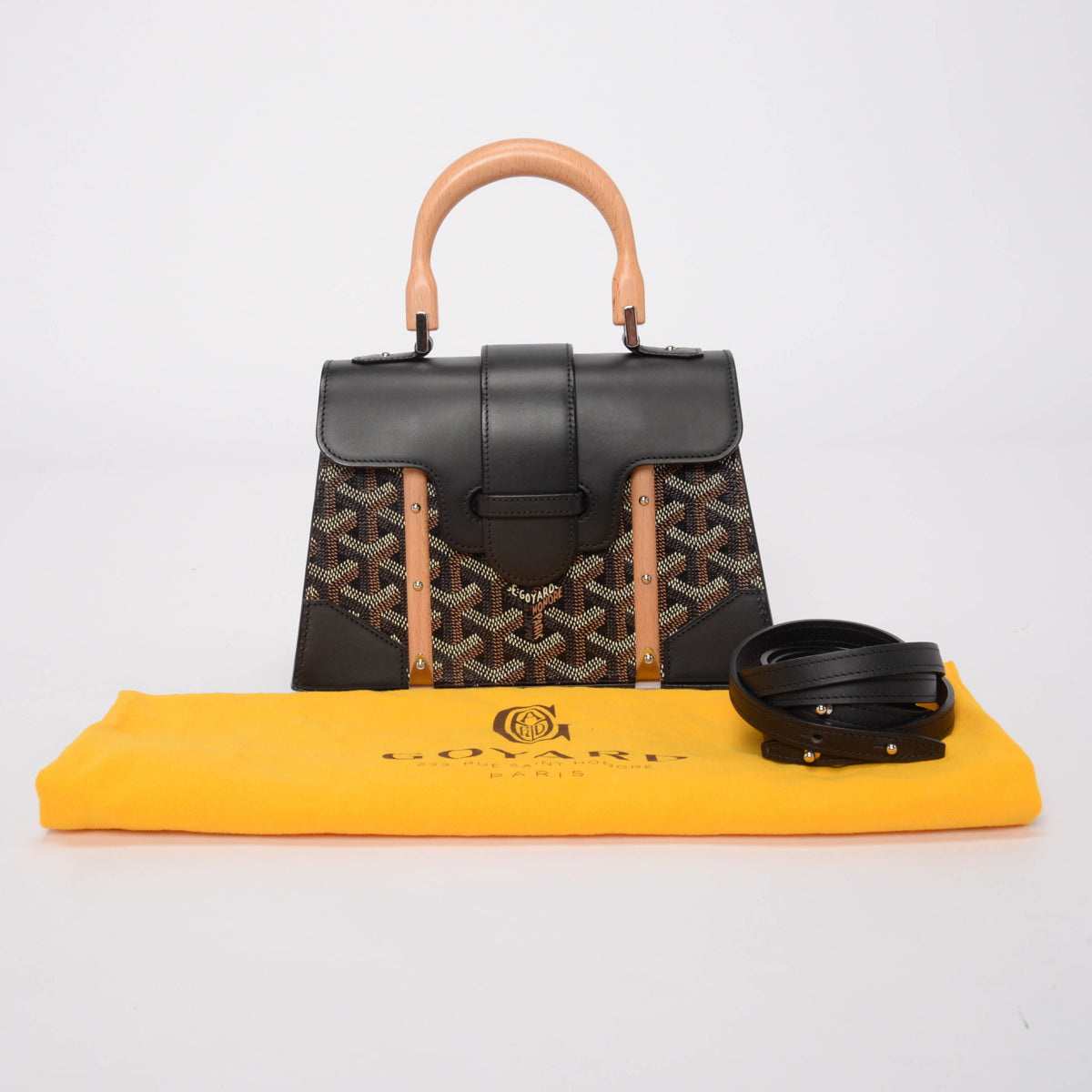 Goyard Black Goyardine Saigon Structure Mini Bag