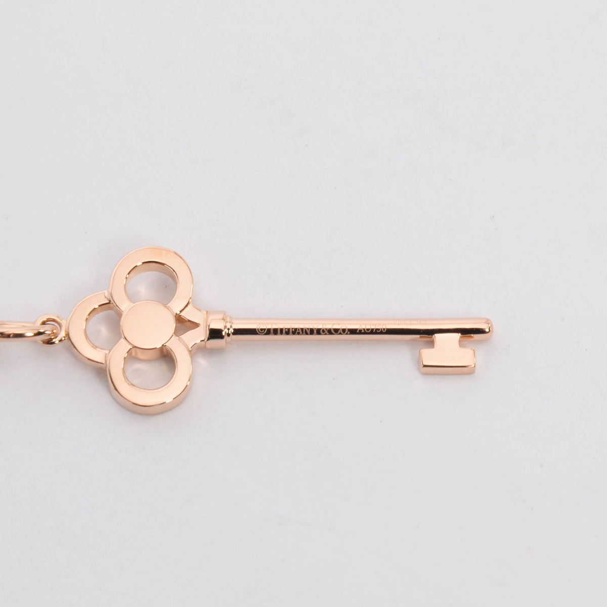 Tiffany & Co Rose Gold & Diamonds Crown Key Pendant