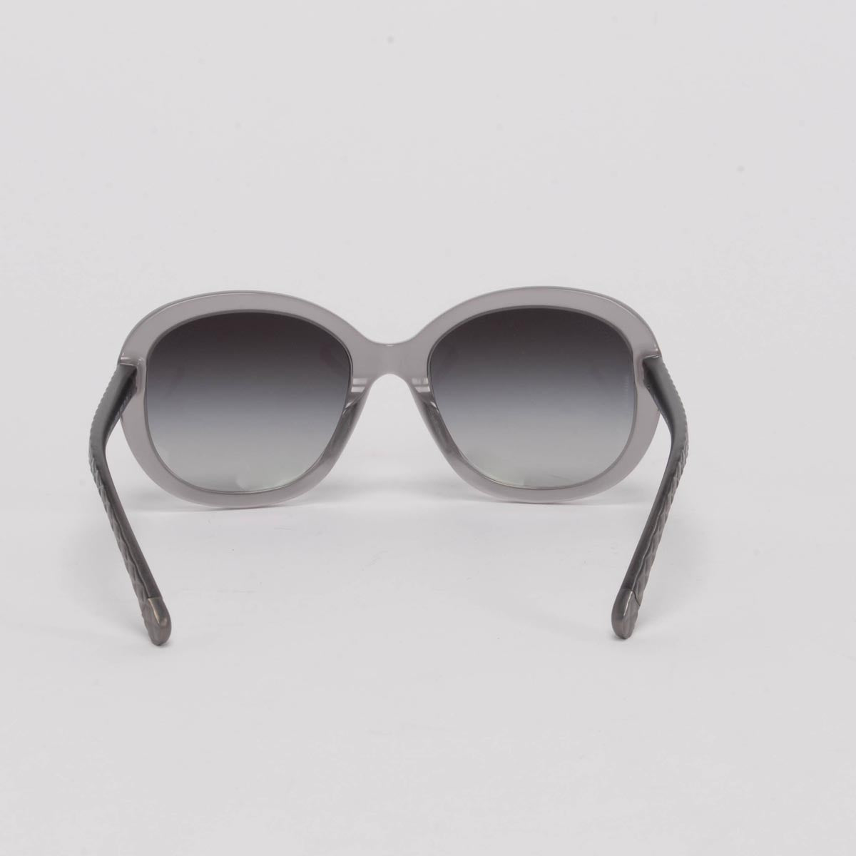 Chanel Grey Oval Quilted-Arm Sunglasses