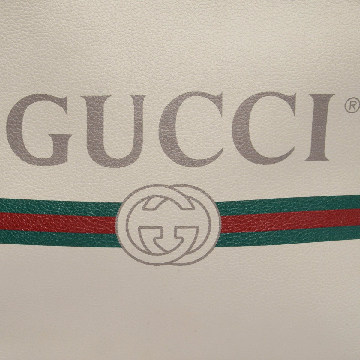 Gucci Cream Pebbled Calfskin Medium Logo Portfolio Pouch