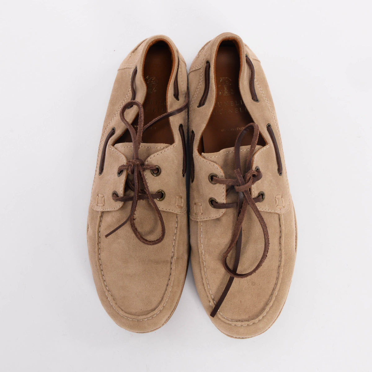 Brunello Cucinelli Beige Suede Moccasin Shoes 40