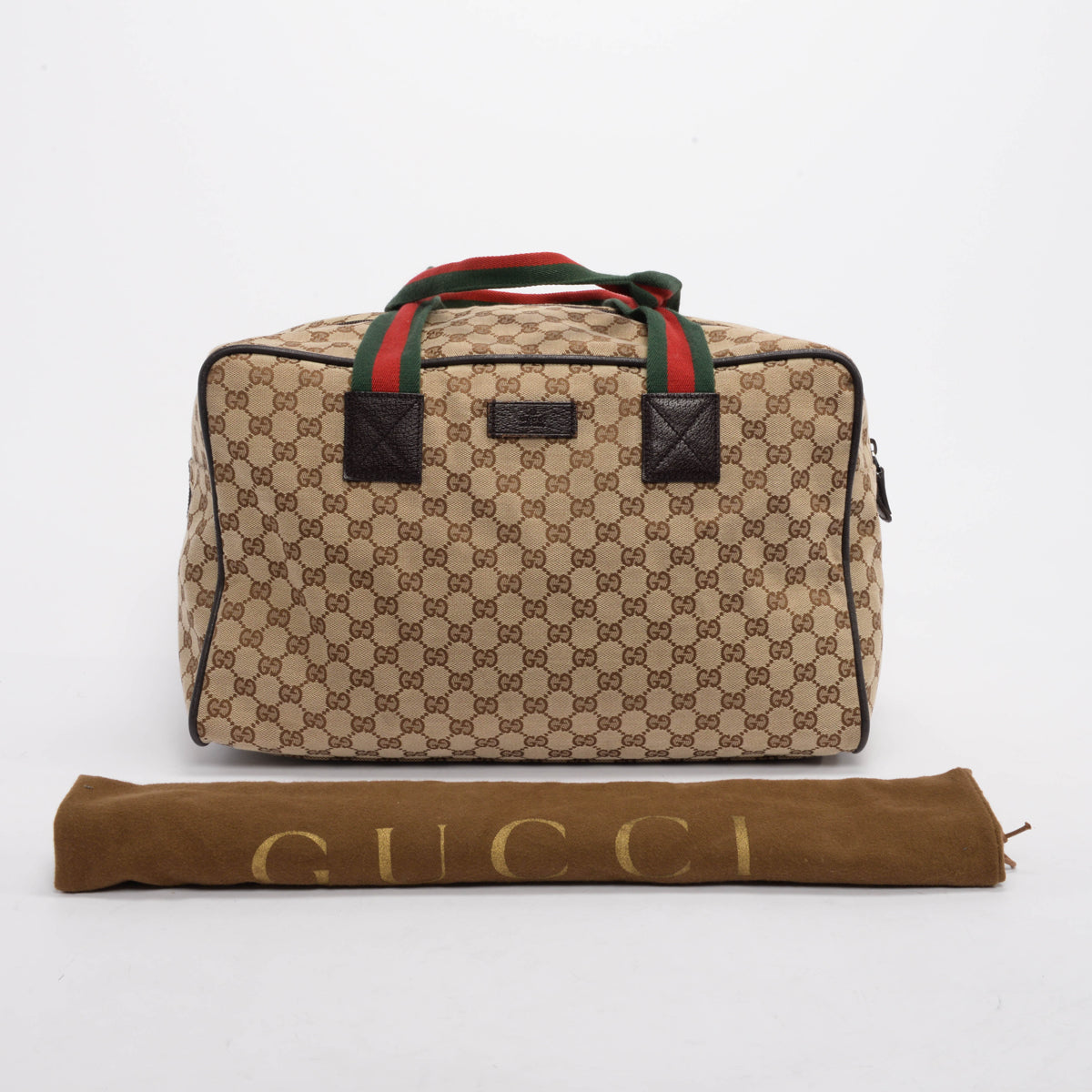 Gucci GG Canvas Web Medium Carry-On Duffle Bag