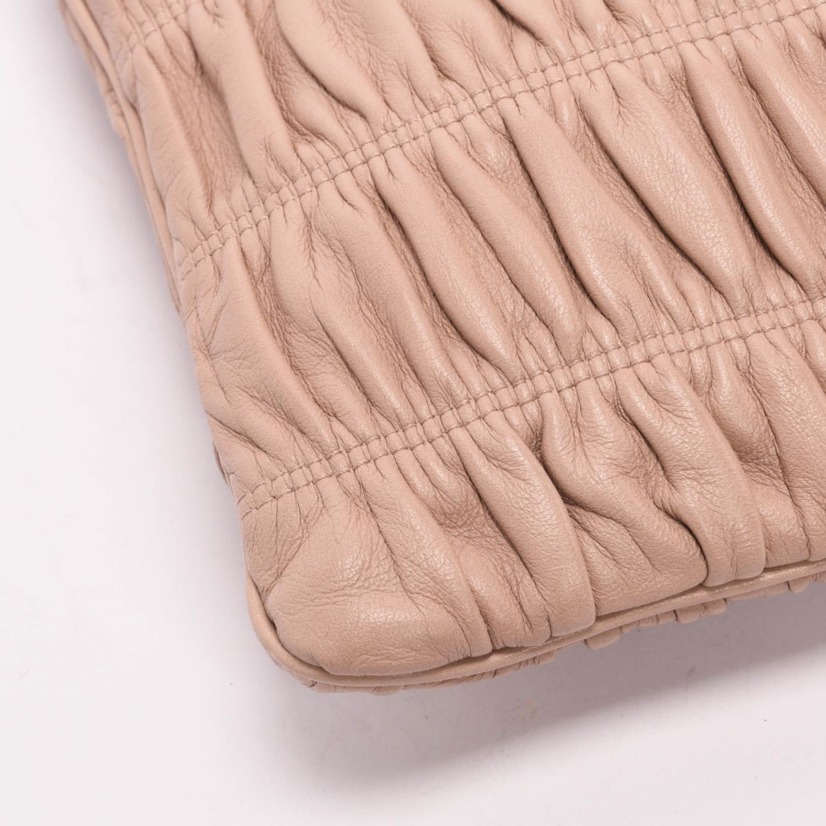 Prada Dusty Pink Gaufre Nappa Zipped Pouch