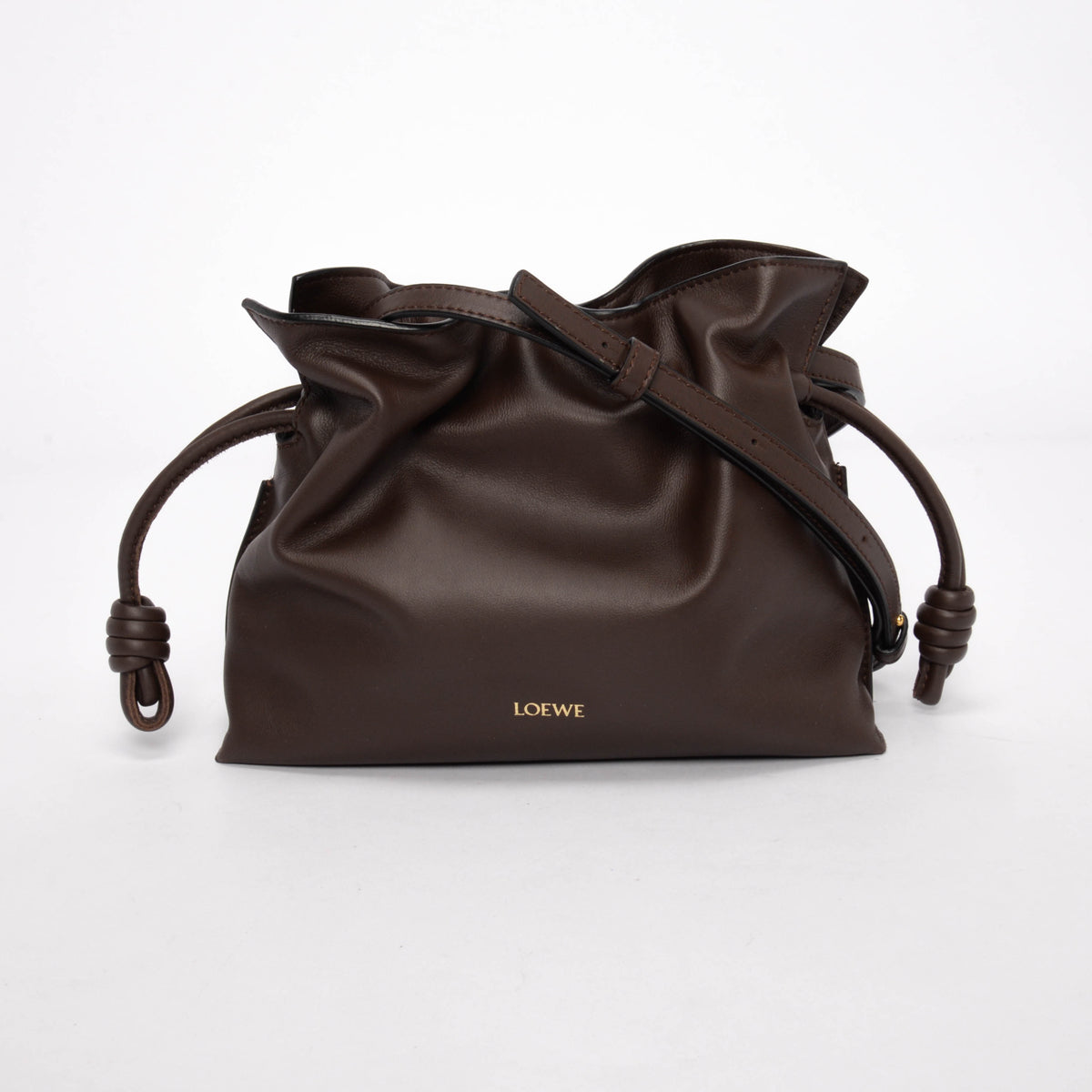 Loewe Chocolate Nappa Calfskin Mini Flamenco Bag