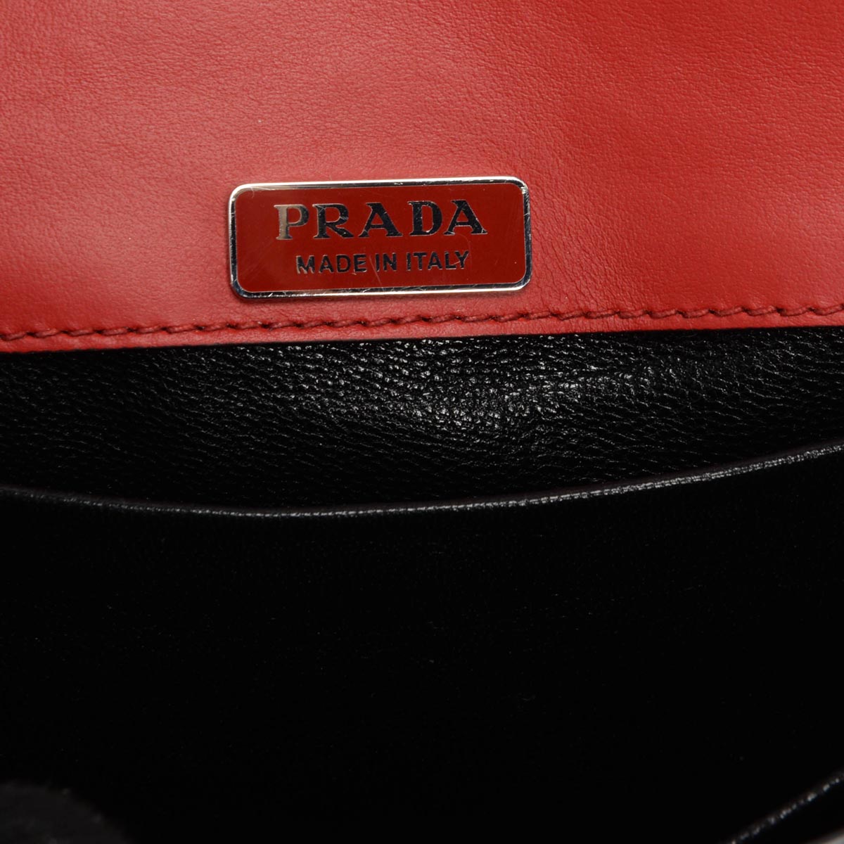 Prada Red & Black City Calf Cahier Mini Bag