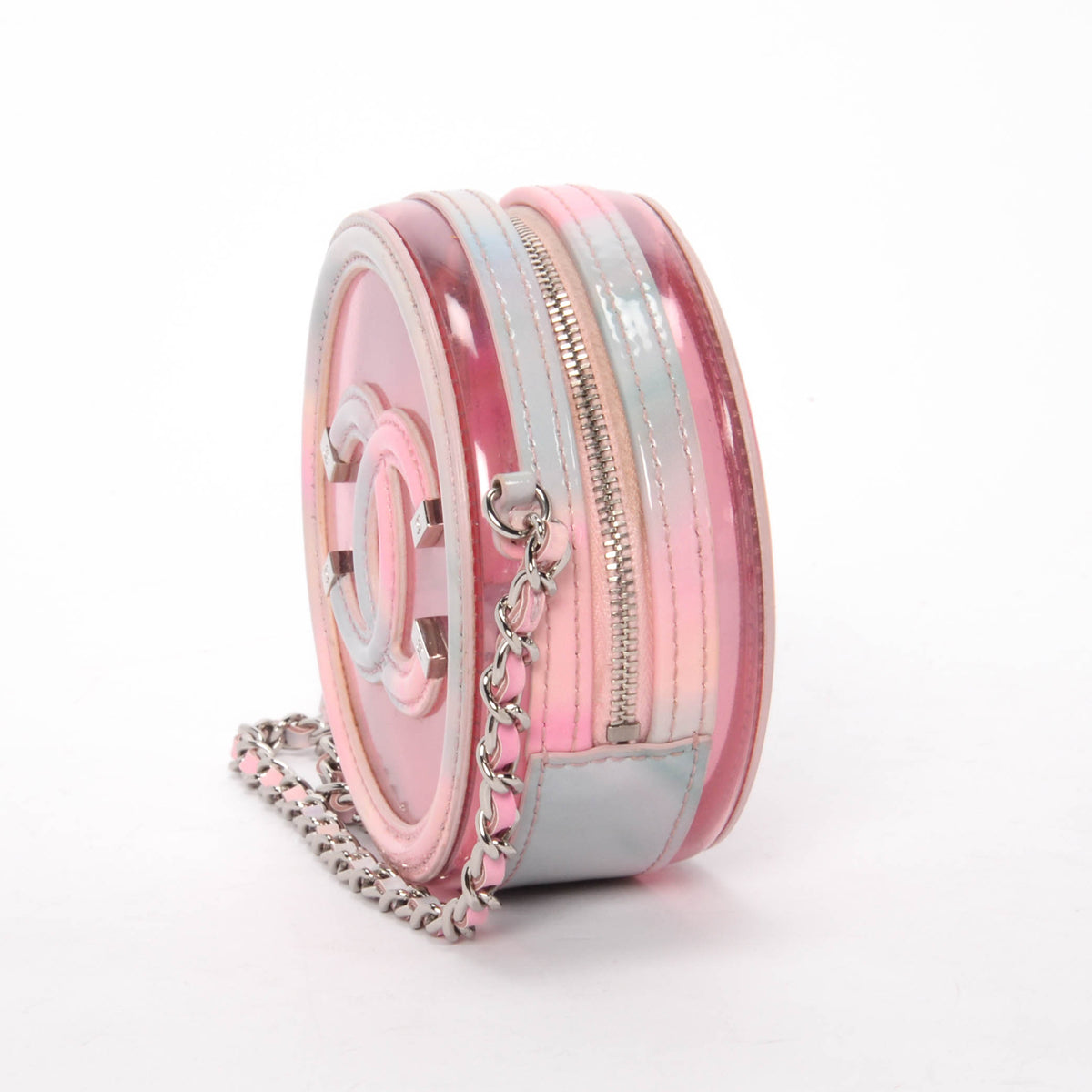 Chanel Pink PVC Filigree Round CC Bag