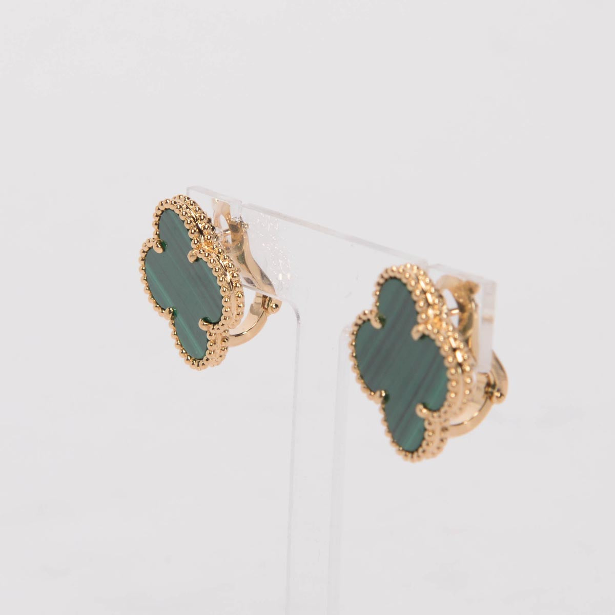 Van Cleef & Arpels 18k Gold & Malachite Magic Alhambra Earrings