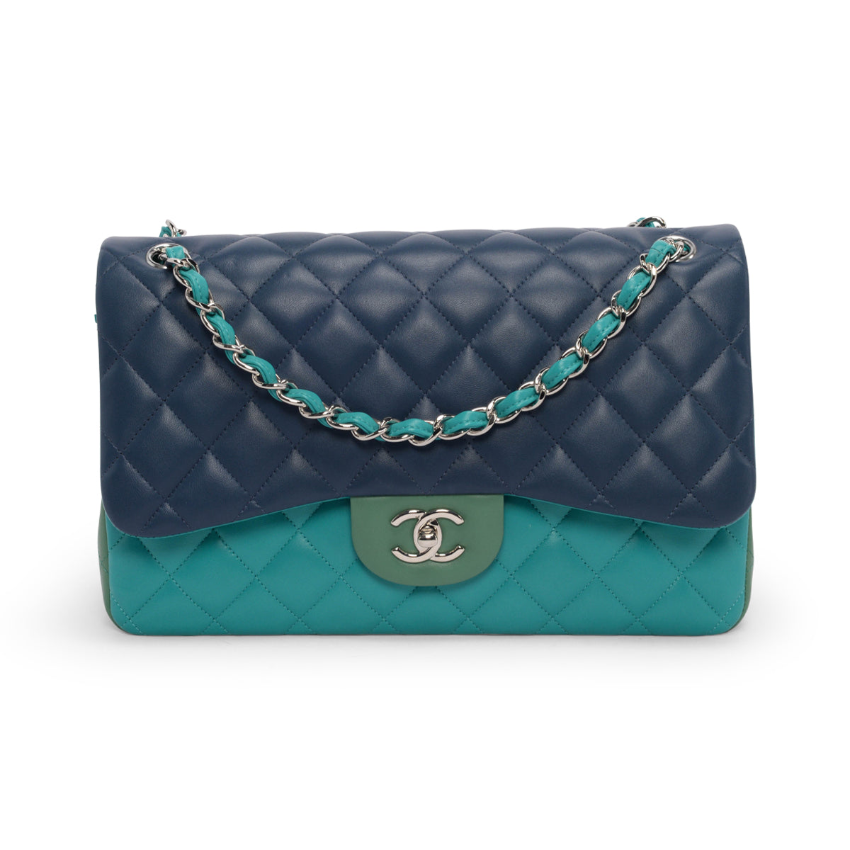 Chanel Tri-Colour Lambskin Jumbo Double Flap Bag