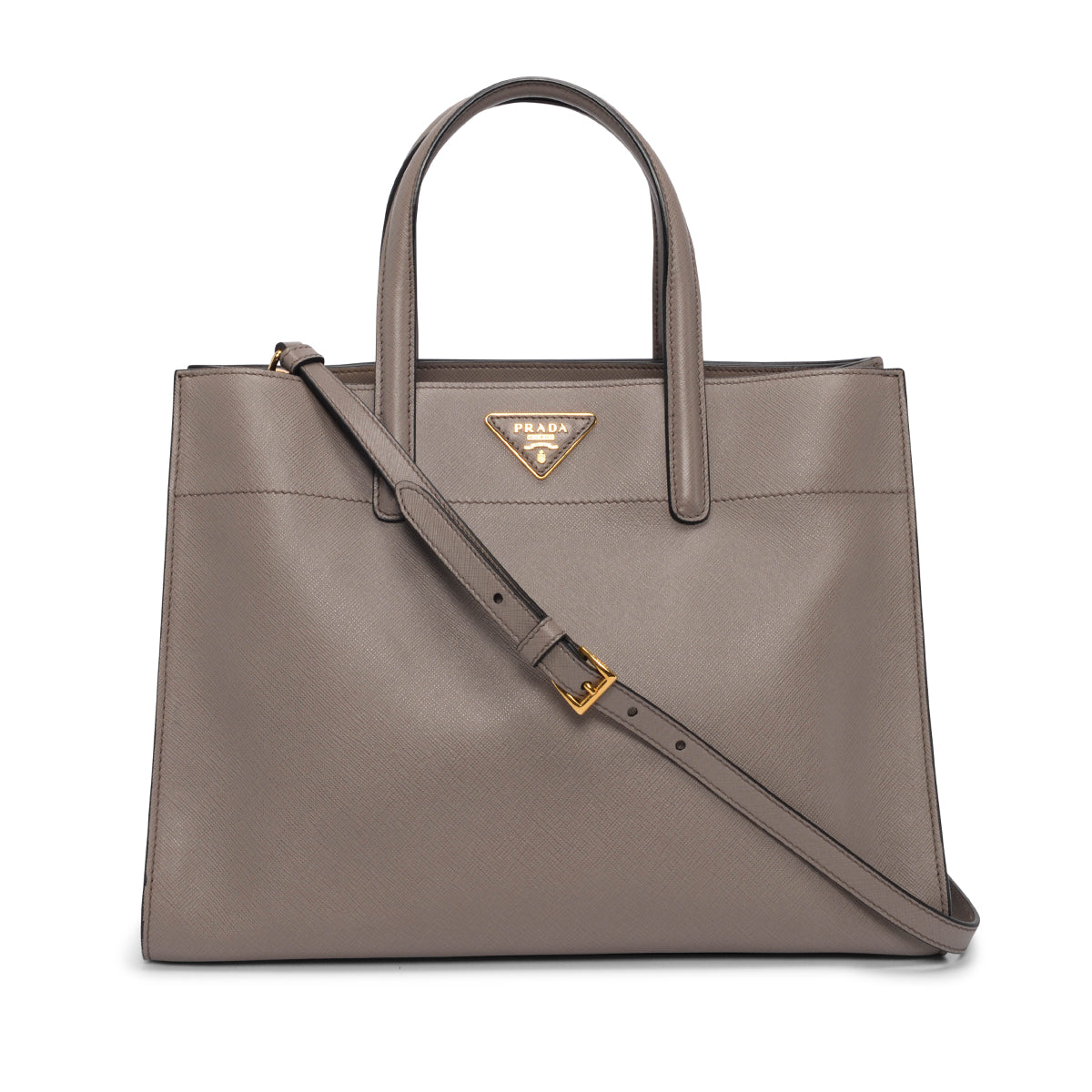 Prada Argilla Saffiano Soft Convertible Tote
