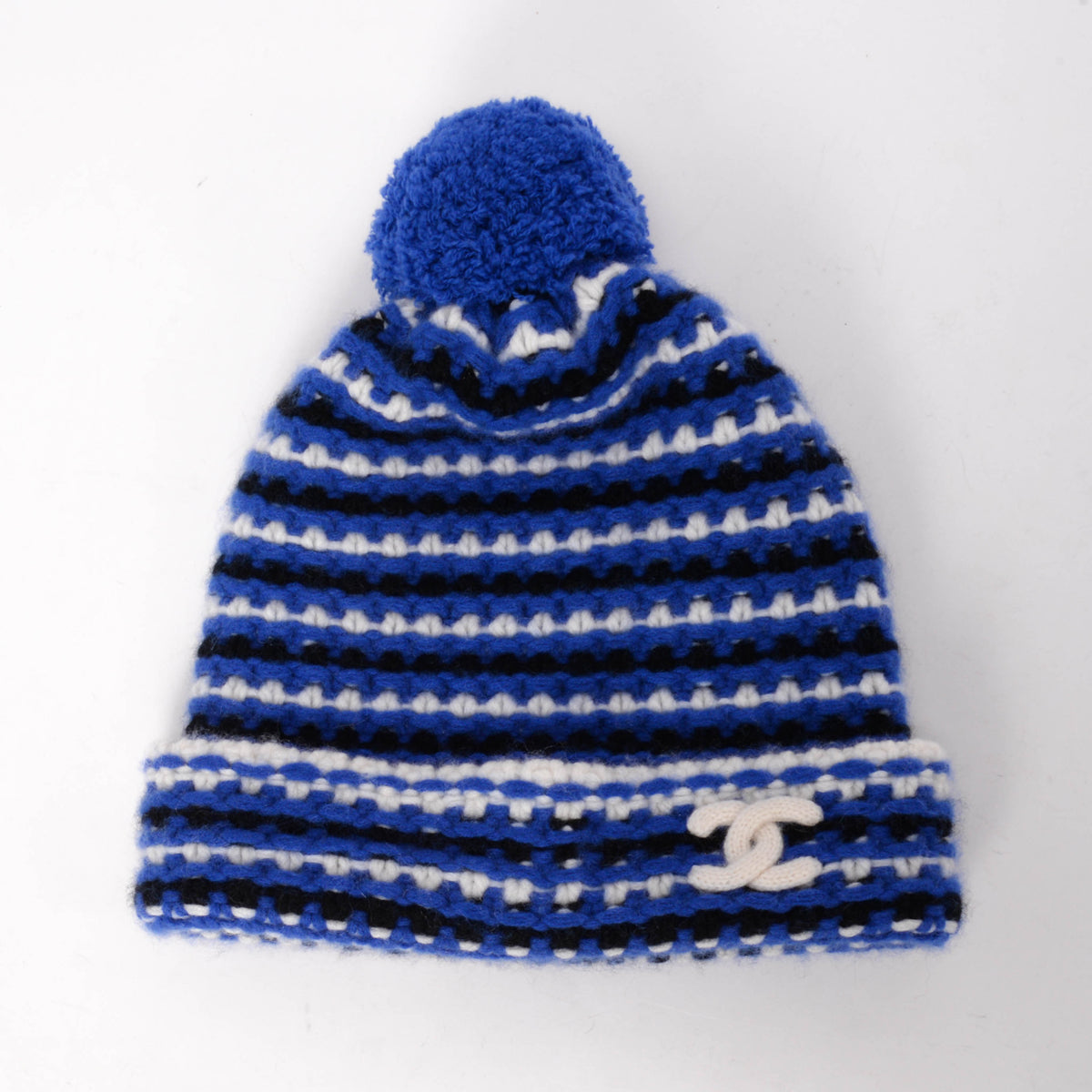 Chanel Blue Cashmere CC Beanie