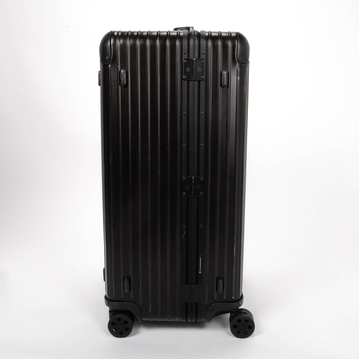 Rimowa Black Aluminium Trunk Plus Rolling Luggage