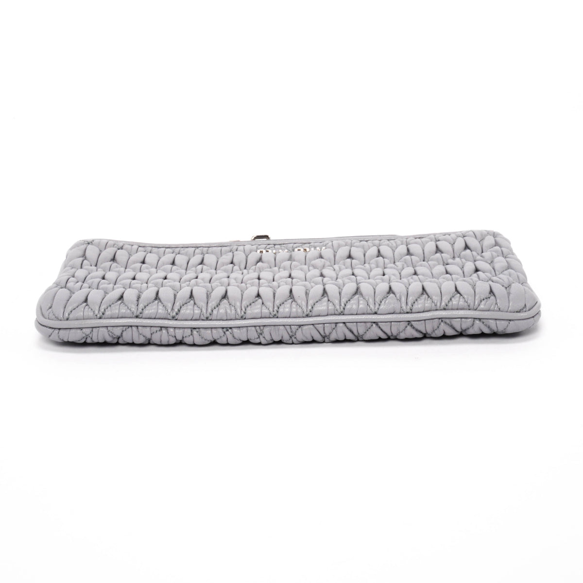 Miu Miu Dusty Blue Matelasse Small Wristlet