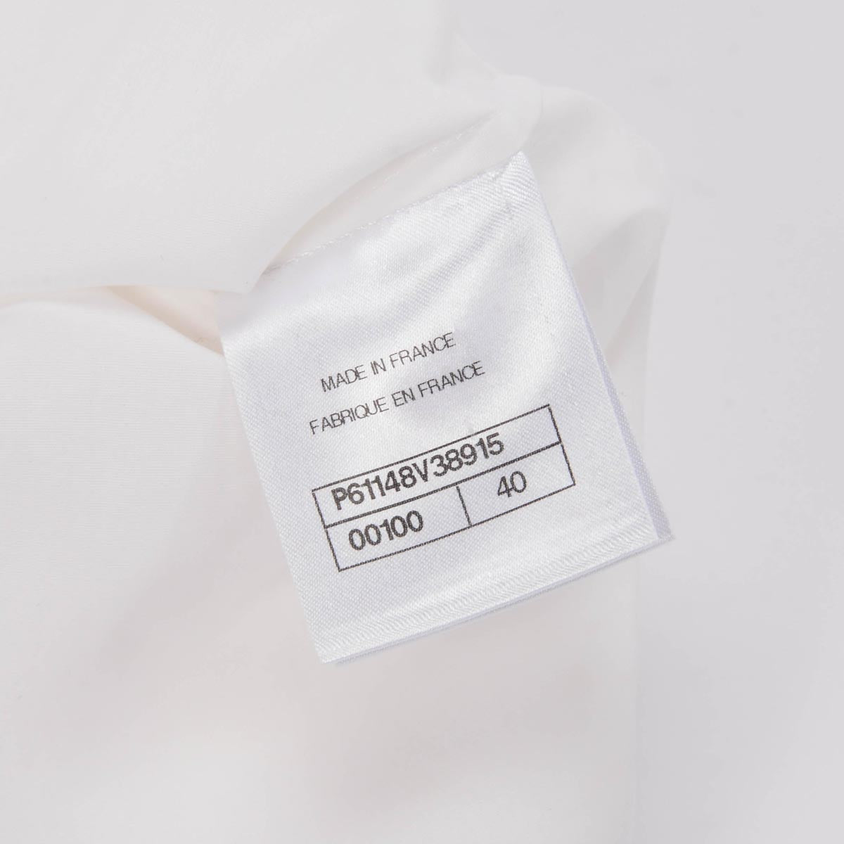 Chanel White Cotton Runway Logo Crop Shirt FR 40