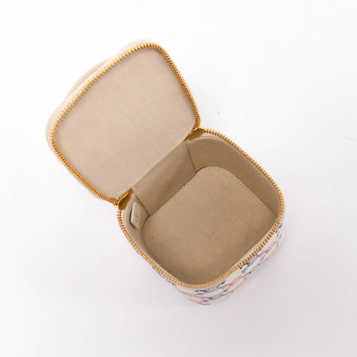 Celine Red & Blue Triomphe Canvas Vanity Case Mini Bag