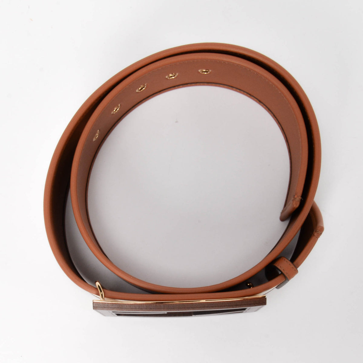 Fendi Ivory Vitello & Canvas King FF Belt