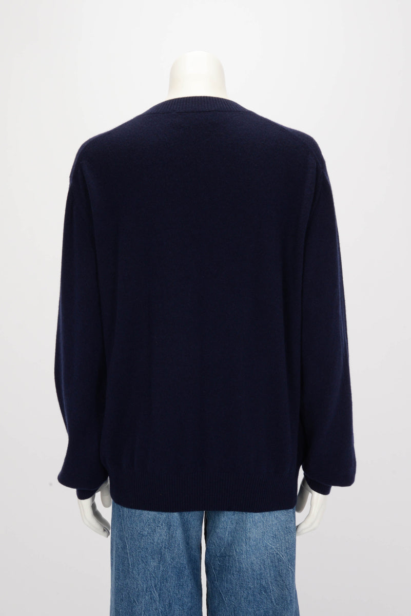 Dior Navy Cashmere Bobby Sweater L