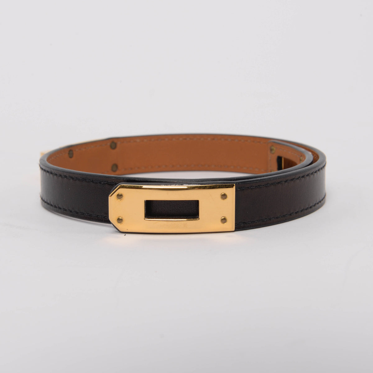 Hermes Black Box Calf Kelly Double Tour Bracelet