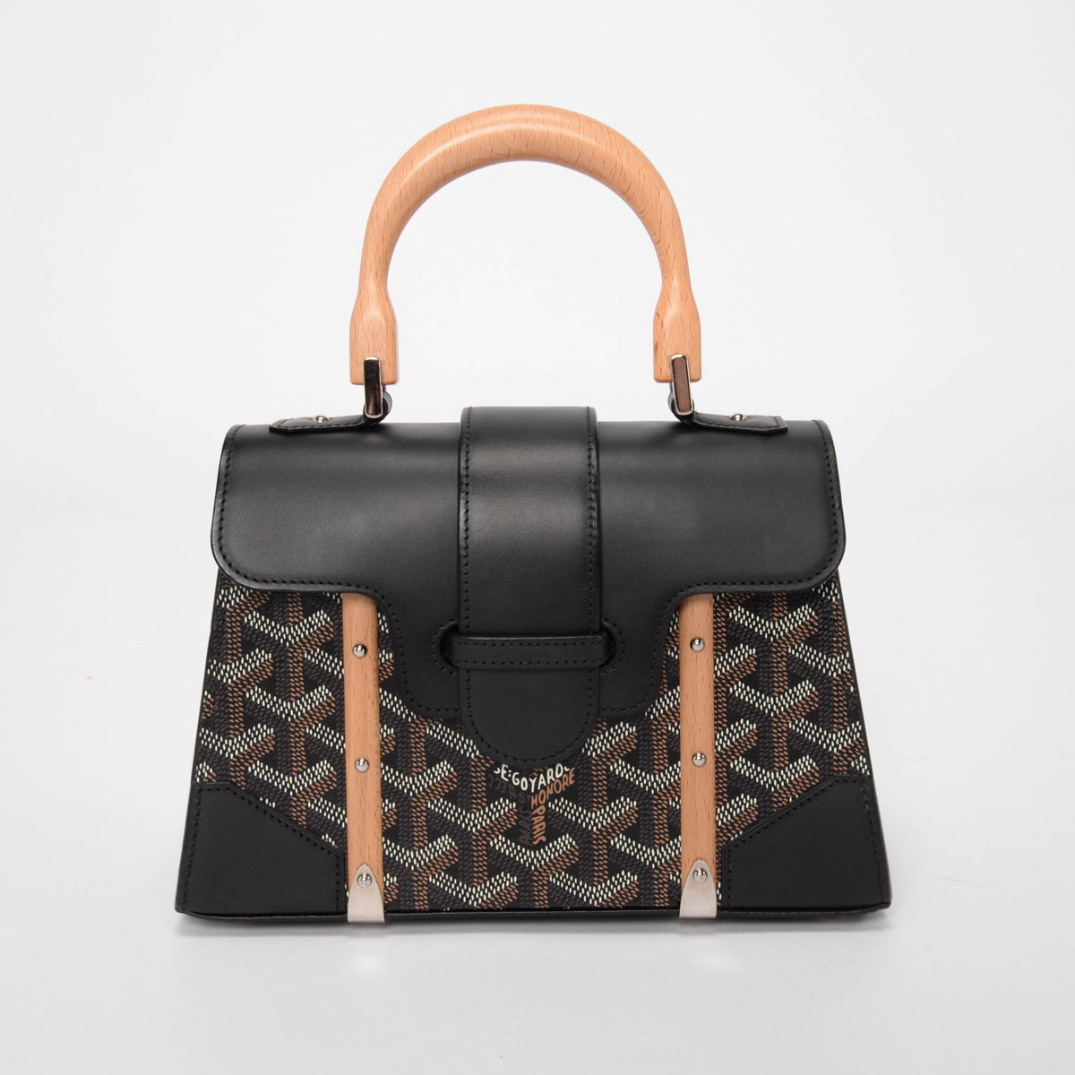 Goyard Black Goyardine Saigon Structure Mini Bag