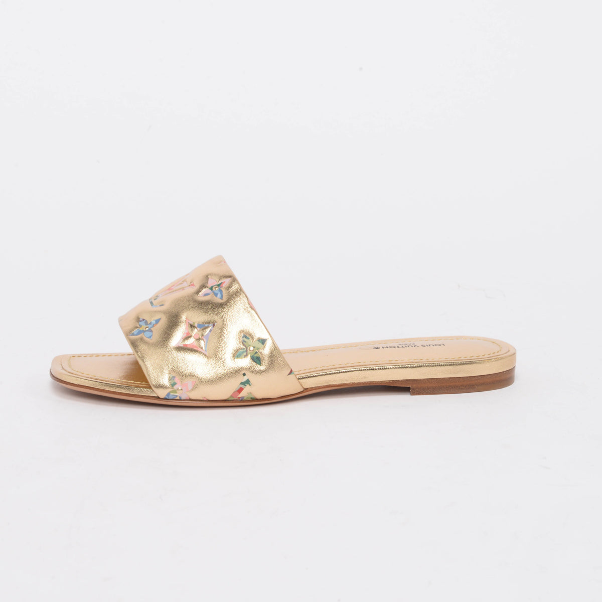 Louis Vuitton Gold Embossed Monogram Garden Revival Flats 36