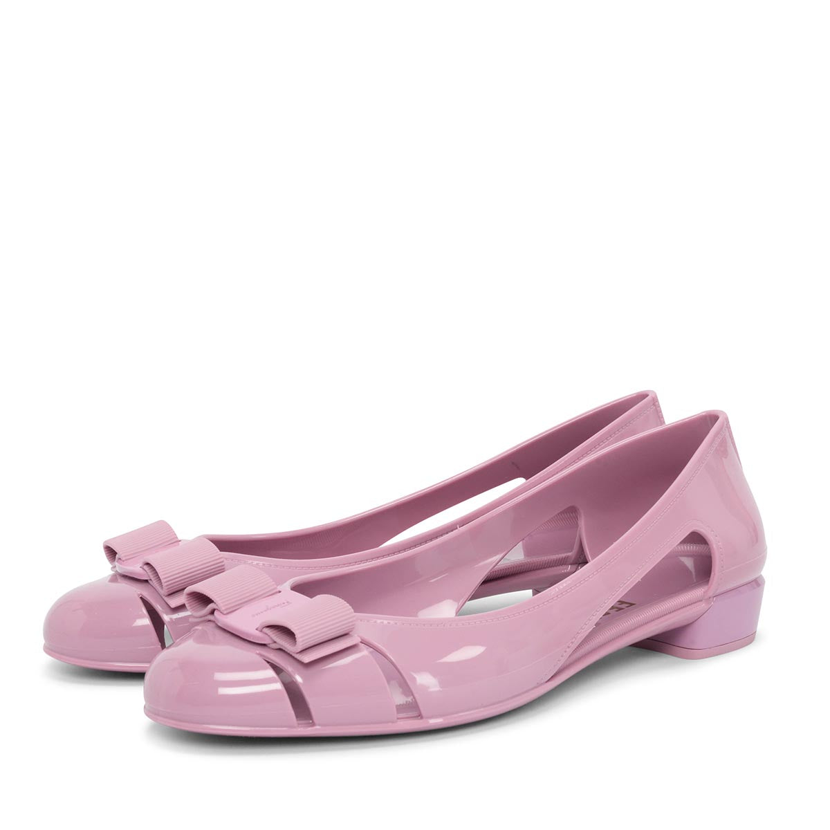 Ferragamo Lilac Jelly Vara Bow Ballet Flats 7