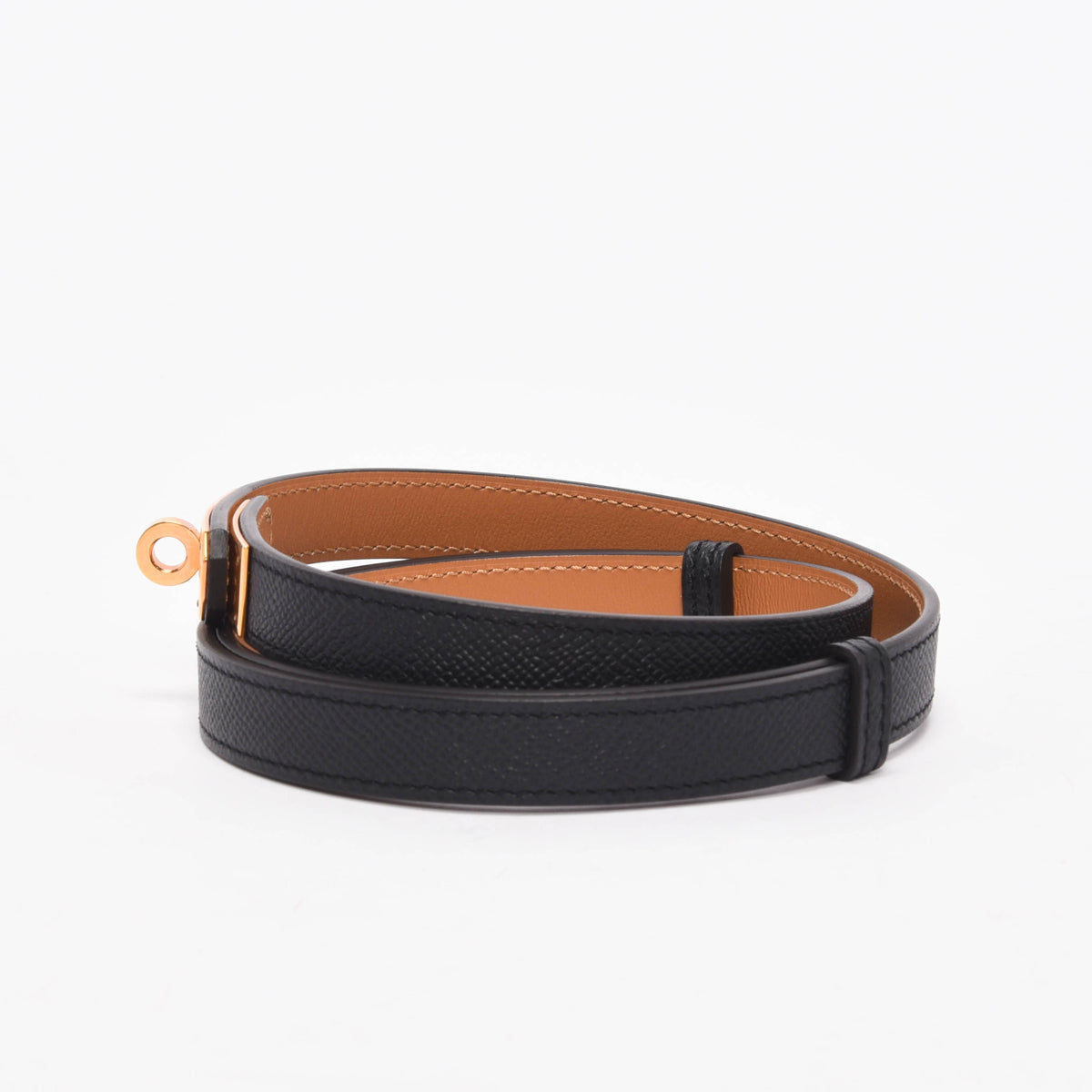 Hermes Black Epsom Kelly 18 Belt
