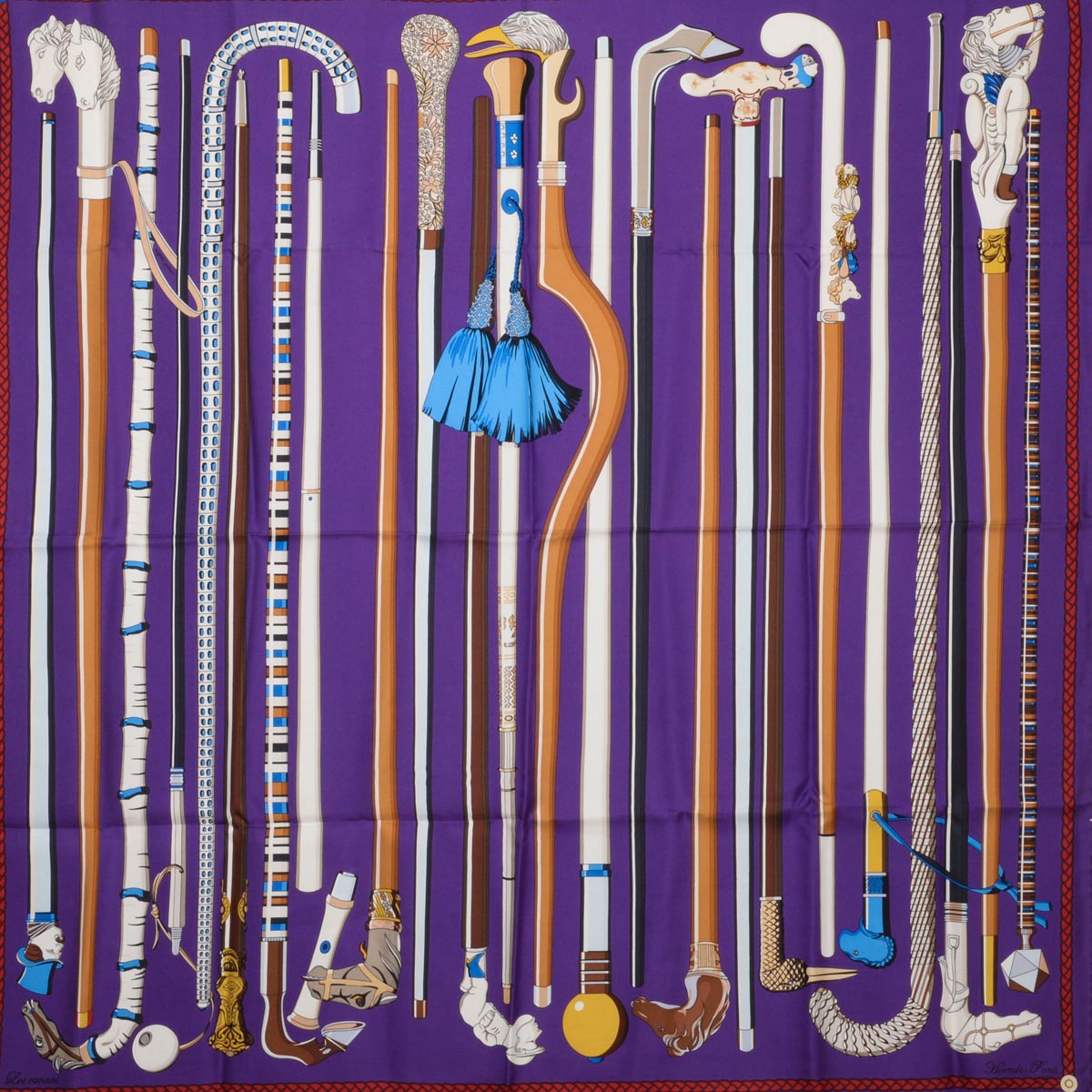 Hermes Purple Silk Le Cannes Scarf