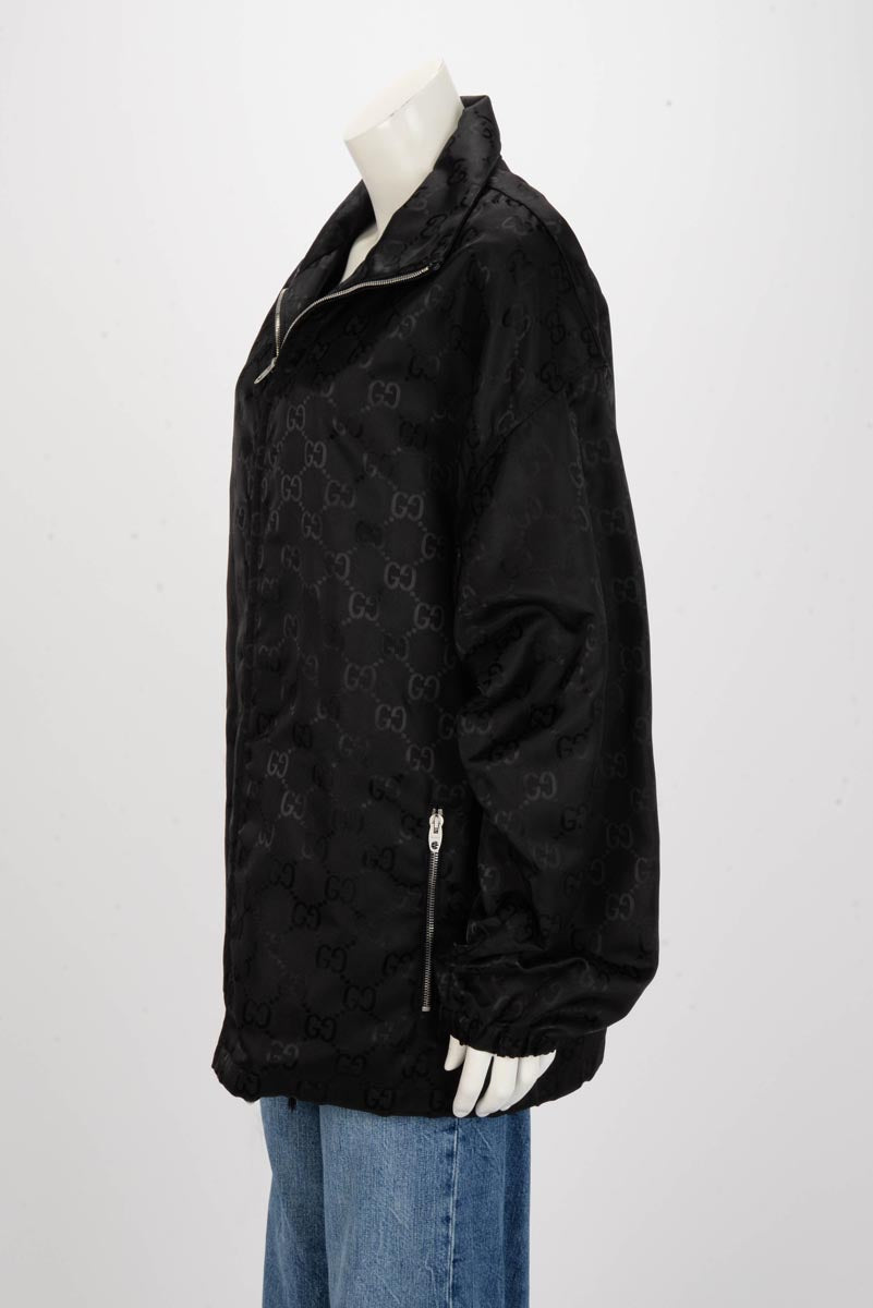 Gucci Black GG Nylon Off The Grid Zip Jacket IT 48