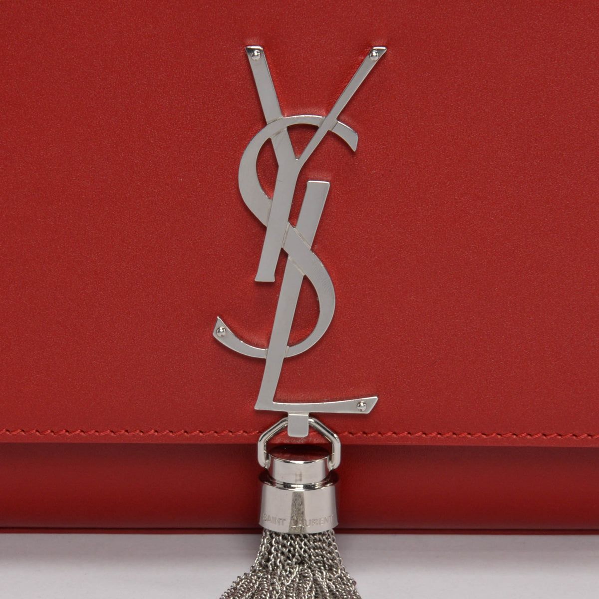 Saint Laurent Red Calfskin Medium Kate Tassel Bag