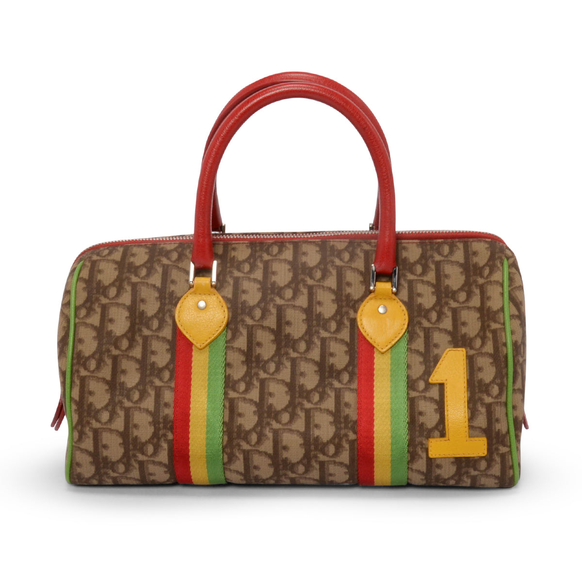 Dior Beige Trotter Canvas Rasta Boston Bag