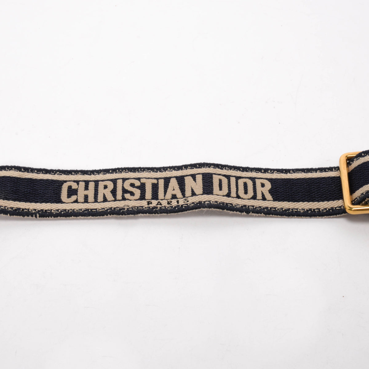 Dior Navy Embroidered Canvas Adjustable Bag Strap