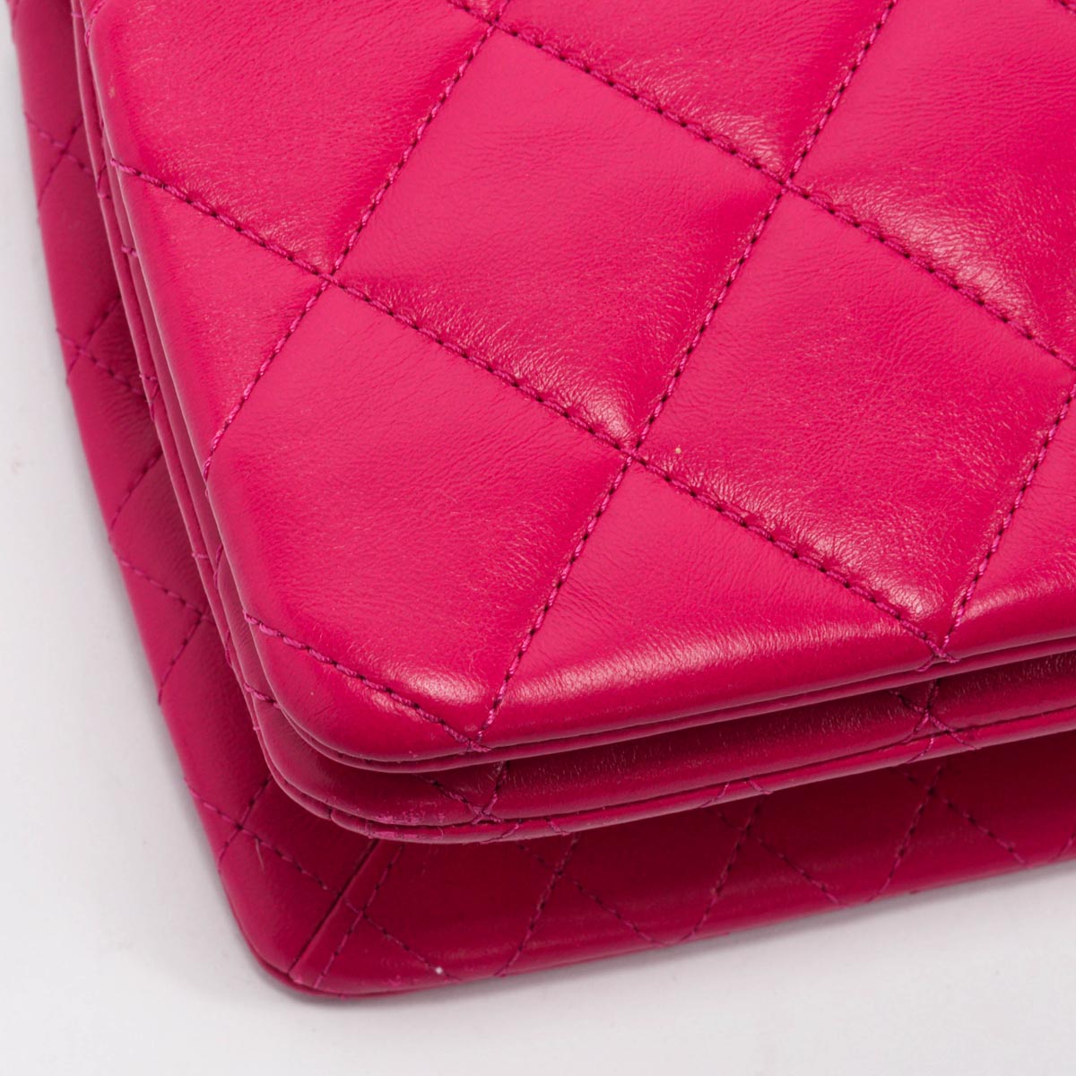 Chanel Fuschia Quilted Lambskin On And On Chain Bag